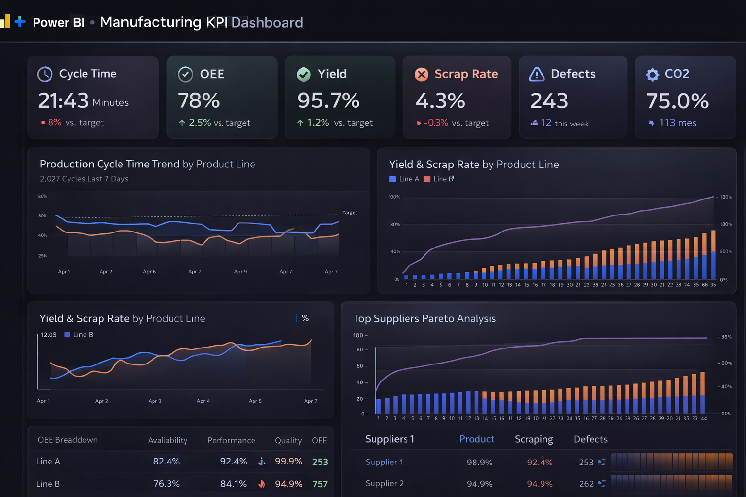Manufacturing KPI Dashboard